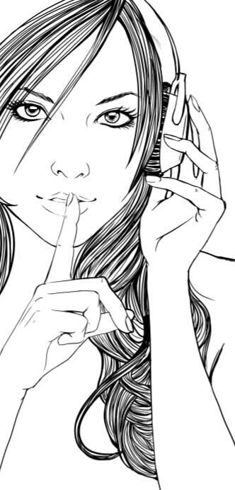 Headphones Coloring Page