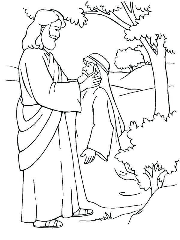 600x802 Jesus Heals Coloring Page Healing Deaf Man Is Miracles Of Coloring