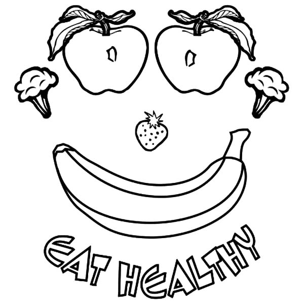 600x600 Eating Healthy Foods Coloring Pages For Kids Eating Healthy Foods