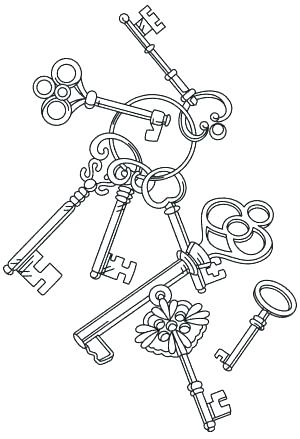 300x439 Key Coloring Page Key Coloring Pages Key Coloring Page Also