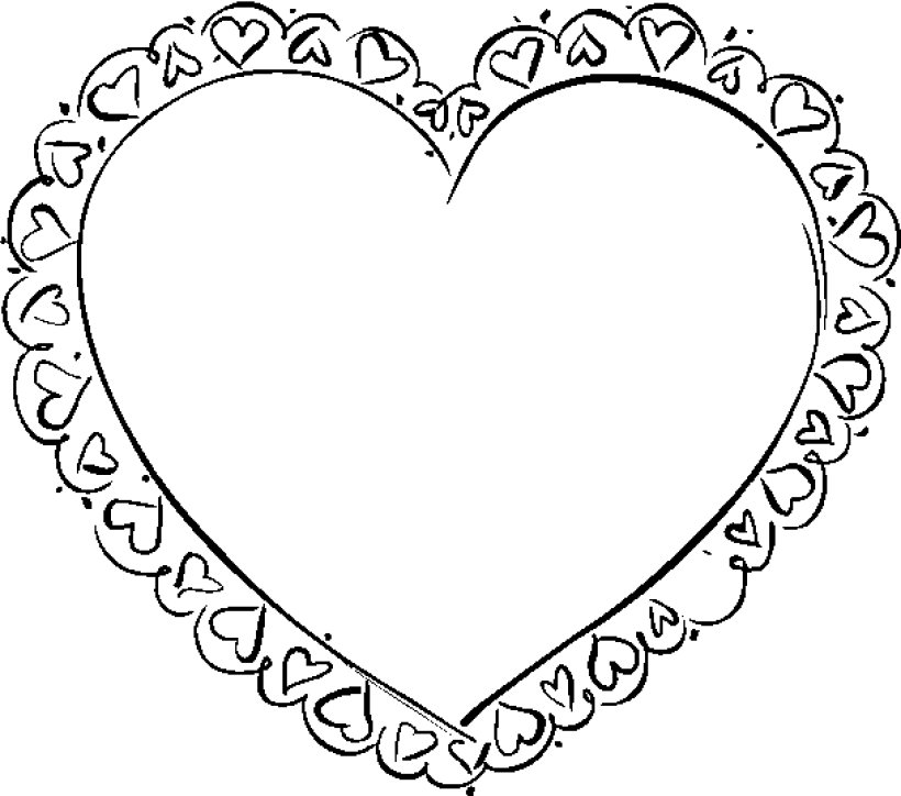 820x724 Valentine Heart To Color Valentines Heart Coloring Pages