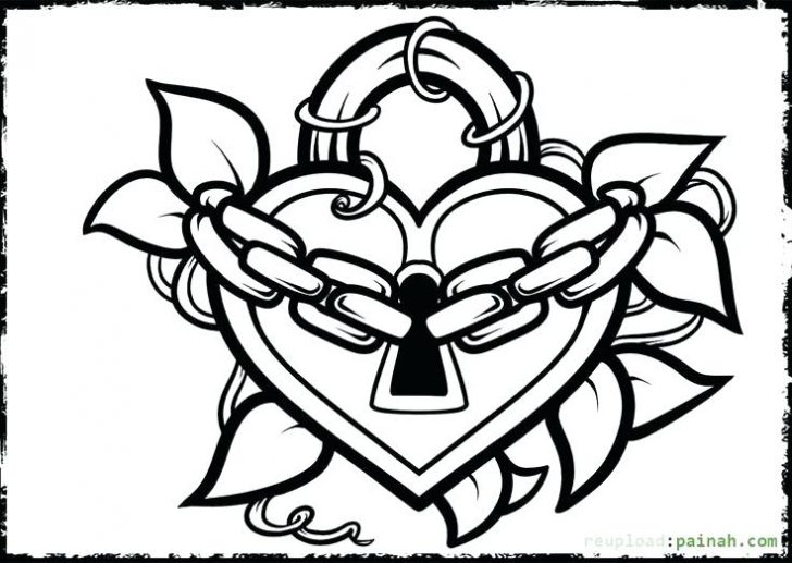 728x517 Heart Coloring Pages For Teenagers