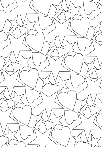 333x480 Coloring Pages Of Stars And Hearts