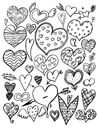 392x507 Coloring Page Heart Flowers And Hearts Coloring Pages Hearts