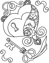 200x257 Heart Locket Coloring Pages