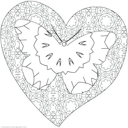 520x520 Heart Coloring Pages