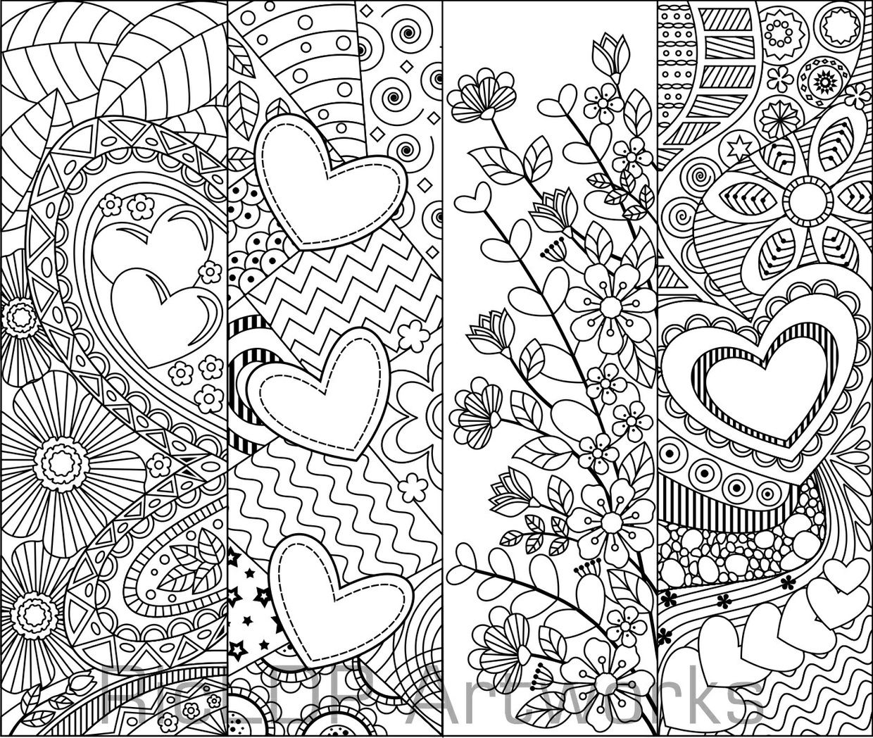 Heart Pattern Coloring Pages