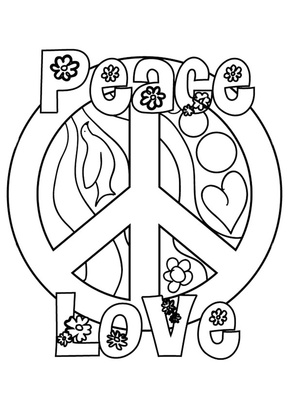 595x842 Peace Sign Coloring Pages Peace Love