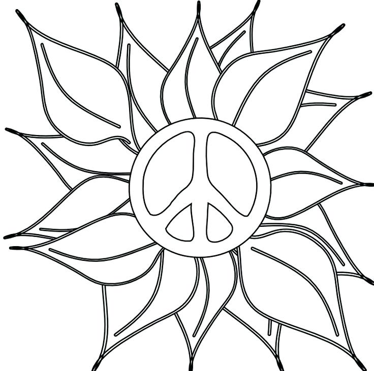 736x731 Coloring Peace Sign Coloring Flower Power Pages Heart. Peace Sign
