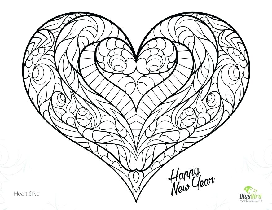 878x678 Coloring Pages Of A Heart Coloring Collection