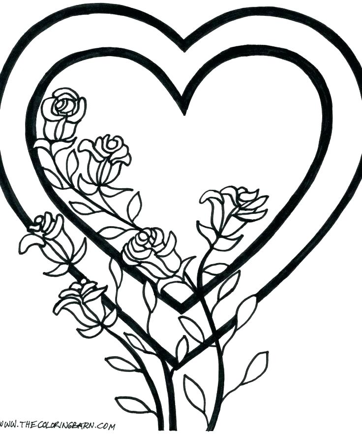 736x881 Heart Shape Coloring Pages Heart Shape Coloring Page Hearts