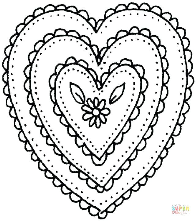 640x720 Colouring Hearts Heart Shape Coloring Pages Heart Shaped Ornament