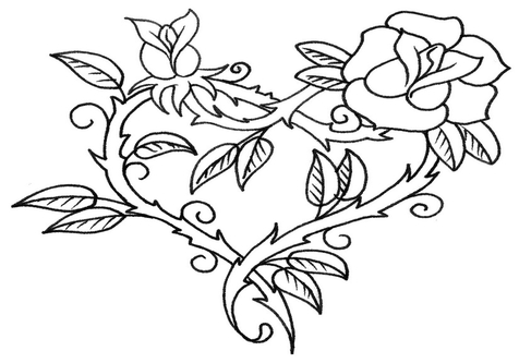 476x333 Heart Tattoo Coloring Pages Page Image Clipart Images