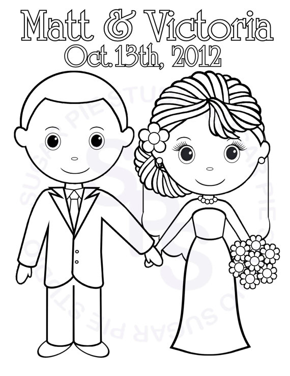570x738 Bride And Groom Coloring Pages Wedding For Kids