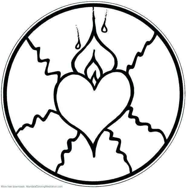 618x619 Coloring Pages Of Hearts On Fire