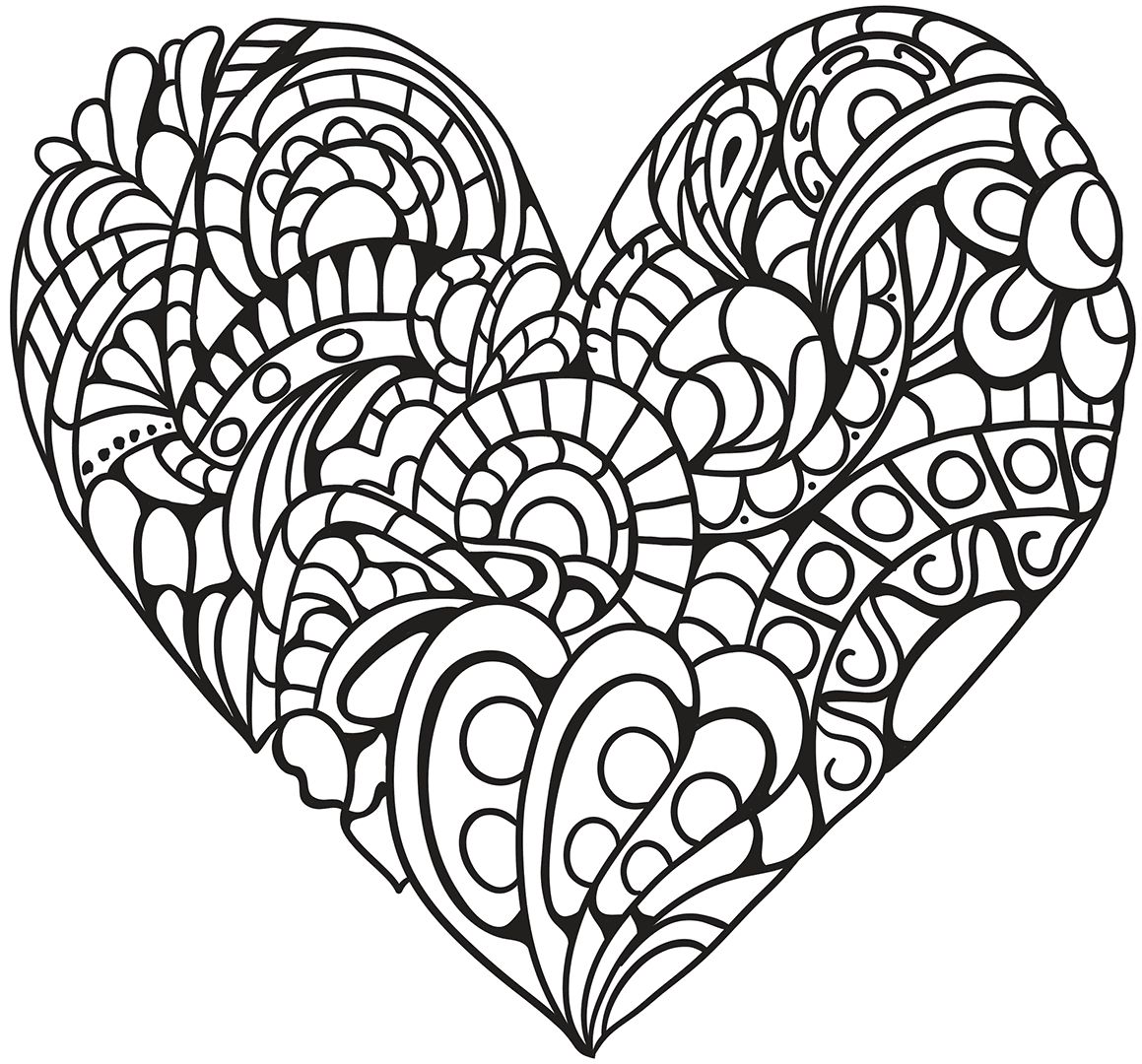 1159x1080 Coloring Pages Heart Hearts With Wings Valentine Health Book