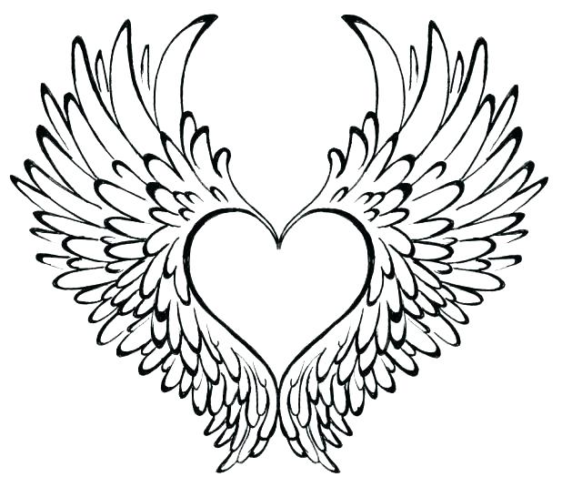 618x535 Hearts With Wings Coloring Pages Coloring Pages Hearts With Wings
