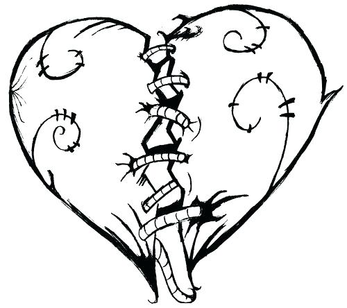 500x444 Double Heart Coloring Pages Valentine Adult Coloring Page By Click
