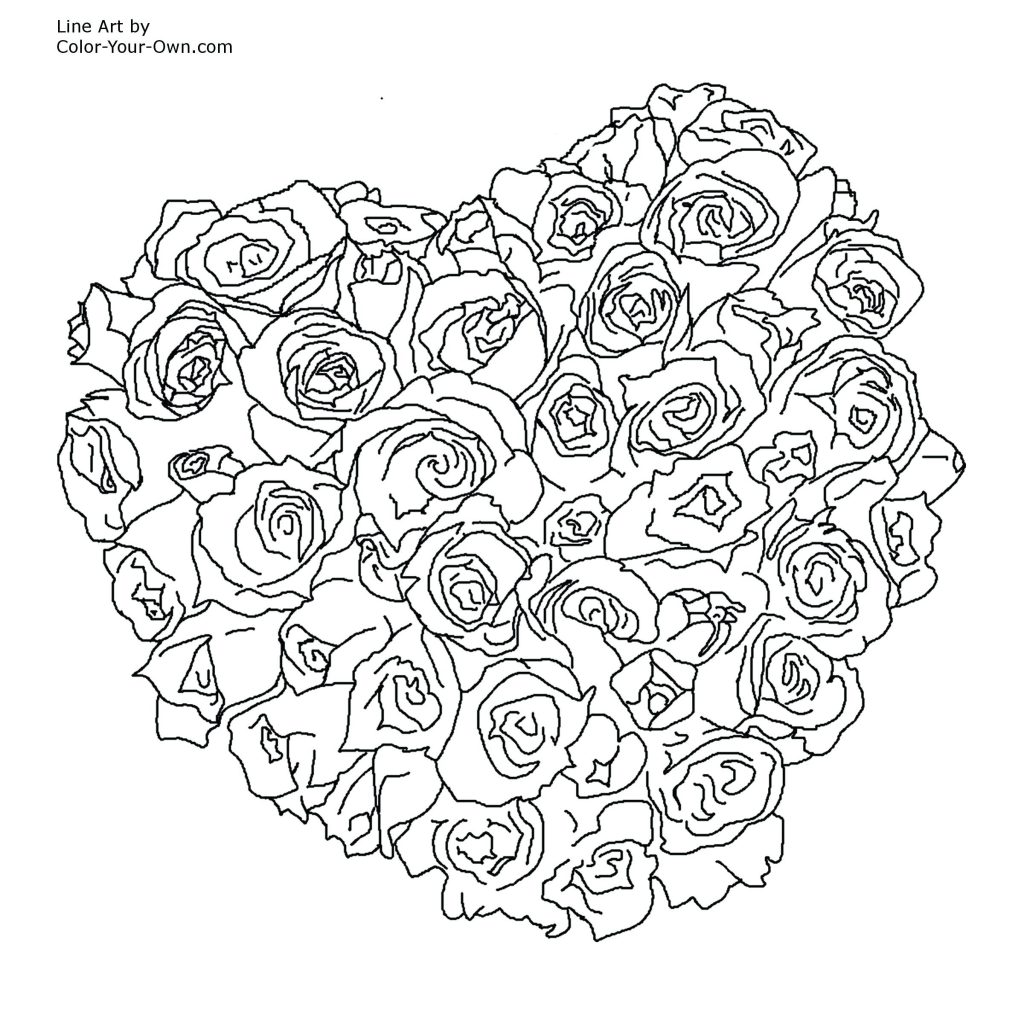 1024x1024 Coloring Pages ~ Coloring Pages Of Roses Simple Printable