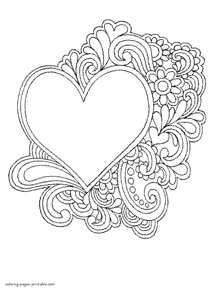 736x983 Heart Coloring Pages For Adults