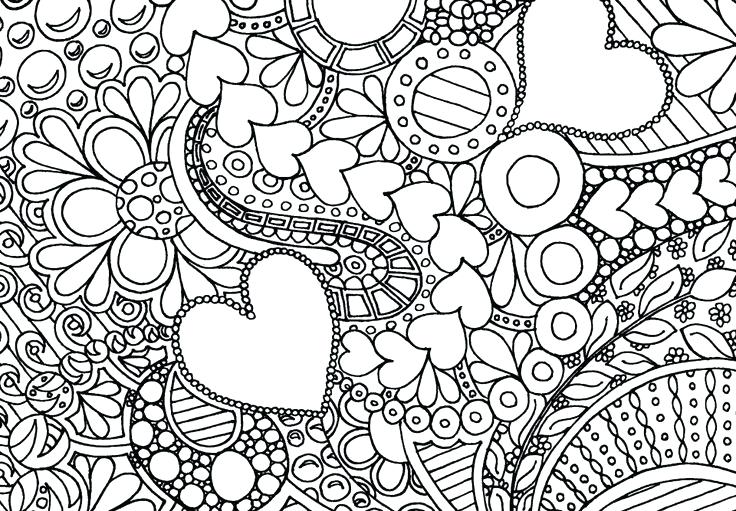 736x511 Adult Coloring Pages Free Intricate Hearts Colouring Pages