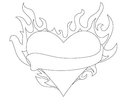 400x326 Flames Coloring Pages Coloring Pages Of Hearts On Fire Flame