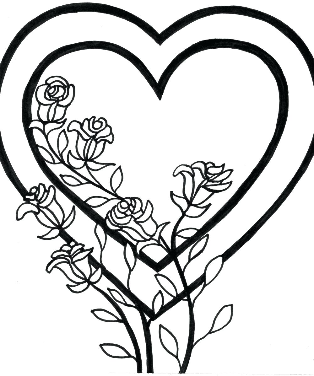1000x1198 Nice Coloring Pages Of Hearts On Fire Heart Wi