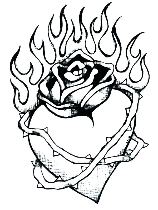 600x797 Rose Coloring Pages Hearts Coloring Pages Packed With Pin Drawn