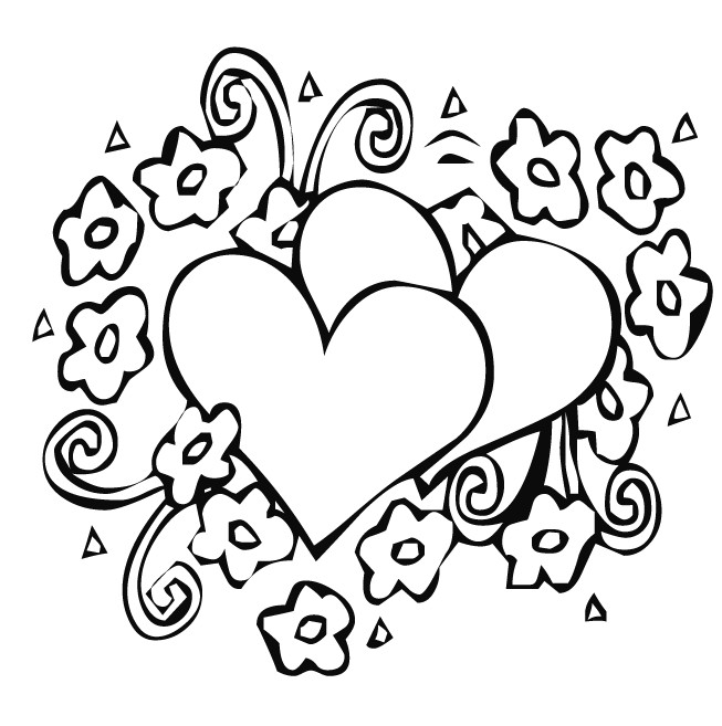 653x657 Heart And Flower Coloring Pages Page Fair Pictures Of Hearts