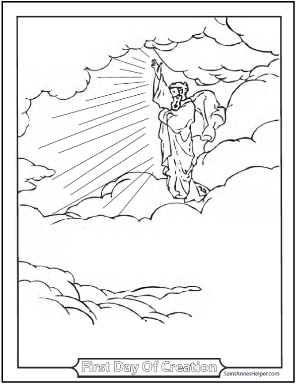 590x762 Creation Coloring Pages God Created Heaven And Earth