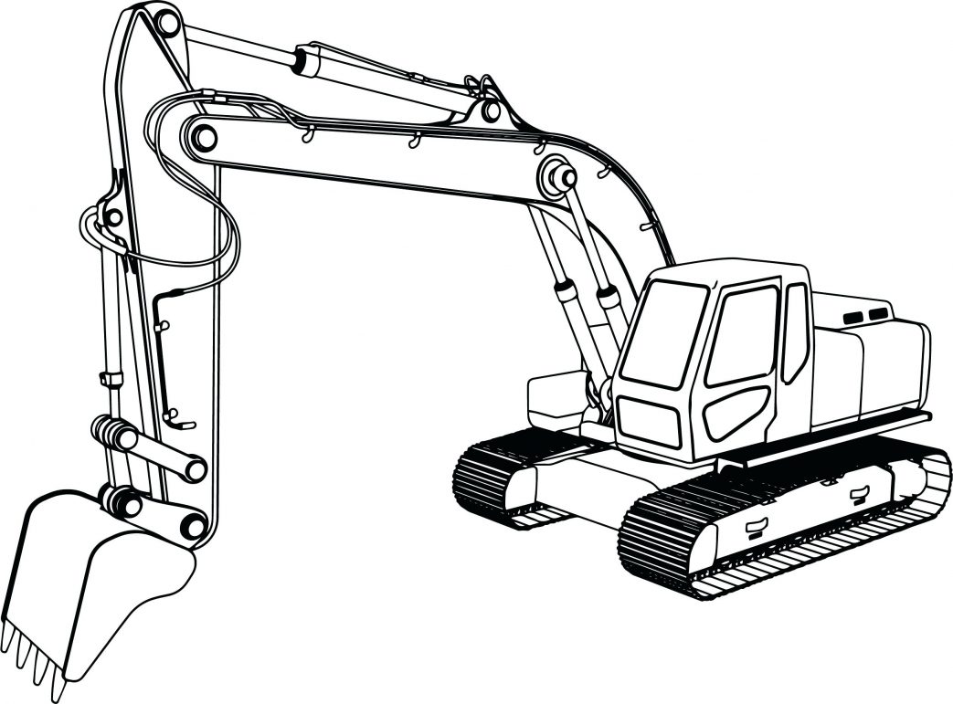 1043x771 Coloring Pages Christmas Caterpillar Excavator Hitochi Loader
