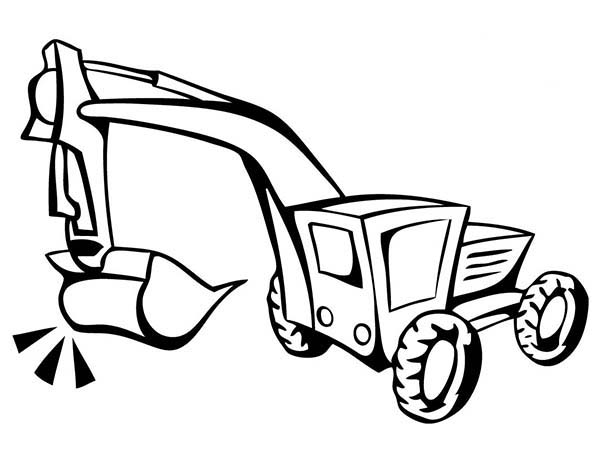 600x464 Heavy Construction Equipment Hydraulic Excavator Coloring Pages