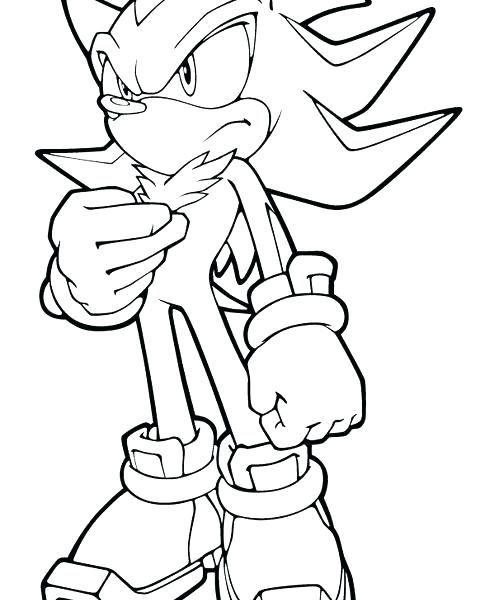 480x600 Sonic Coloring Pages Shadow Shadow The Hedgehog Coloring Pages