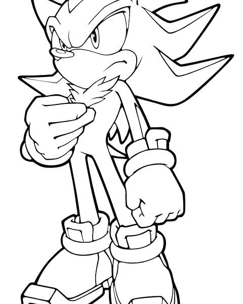 480x600 Shadow The Hedgehog Coloring Pages To Print Sonic Color Page Sonic