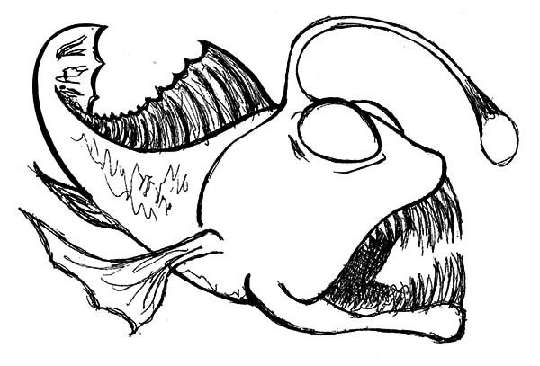 600x407 Angler Fish Coloring Pages Angler Fish Is Fish From Hell Coloring