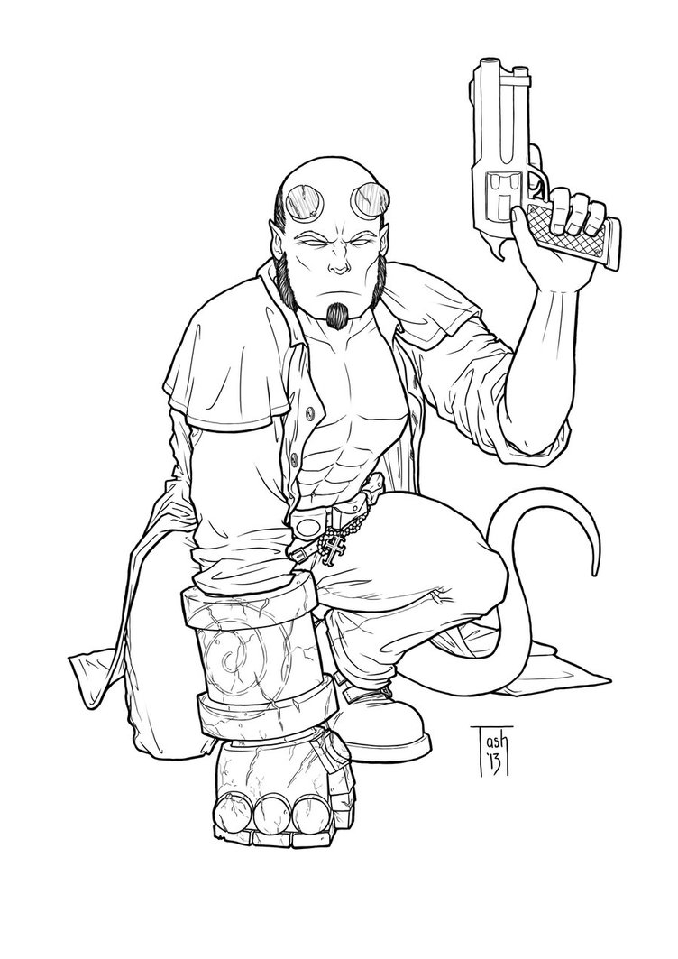 752x1063 Cool Hellboy Coloring Pages 80 For Your With Hellboy Coloring