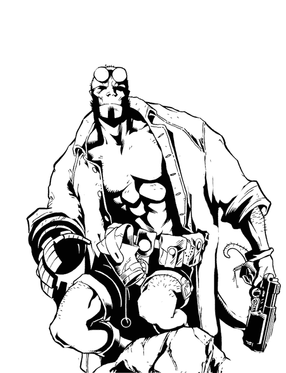 567x738 Hellboy 4 Superheroes Printable Coloring Pages Hellboy Coloring