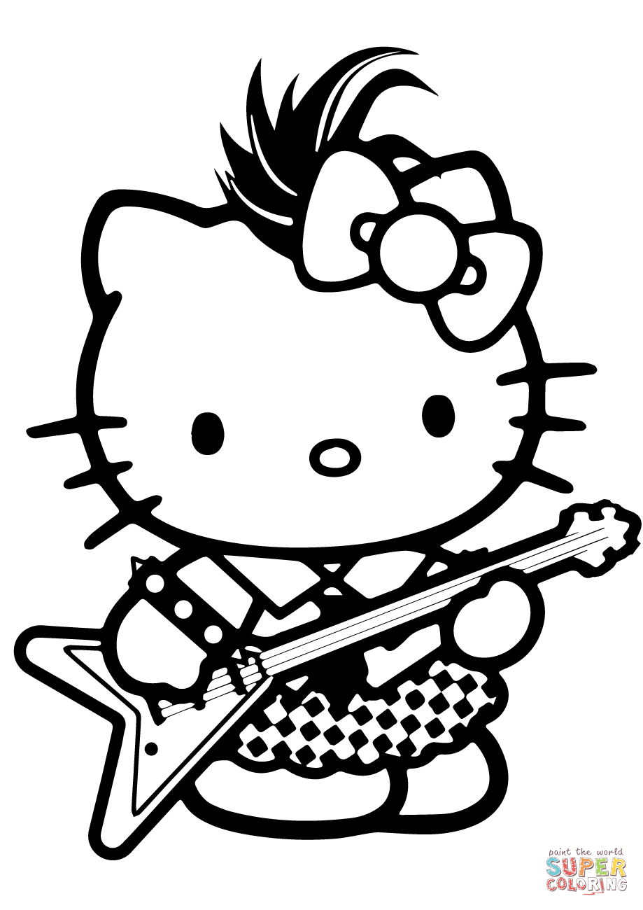 919x1300 Challenge Rockstar Coloring Pages Printables Hello Kitty Page Free