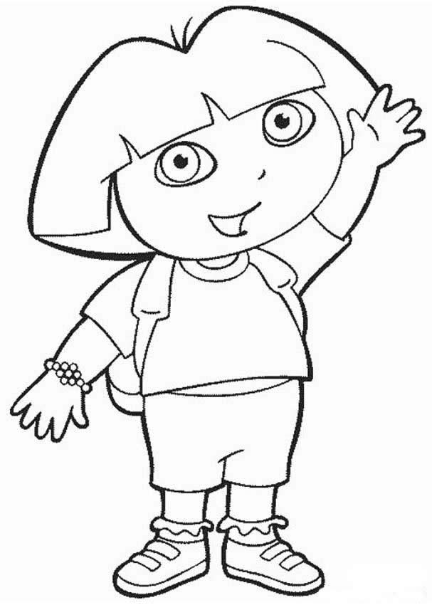 607x850 Pictures Of Dora To Color Hello Dora Coloring Pages Hellokids