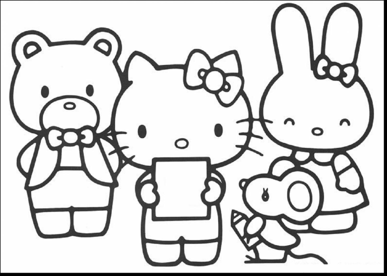 1483x1059 Coloring Pages For Kids Cartoons Hello Kitty Hello Kitty Angel