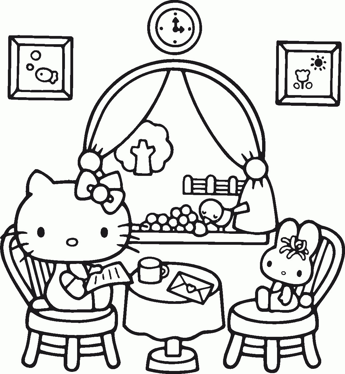 1132x1227 Hello Kitty Coloring Page Pages Of Epicness Noticeable