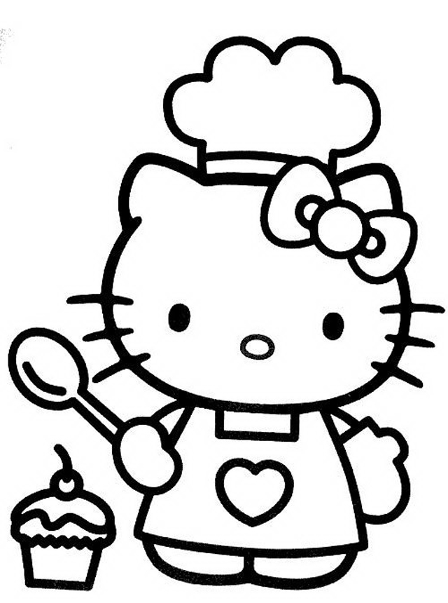 640x860 Hello Kitty Face Coloring Pages