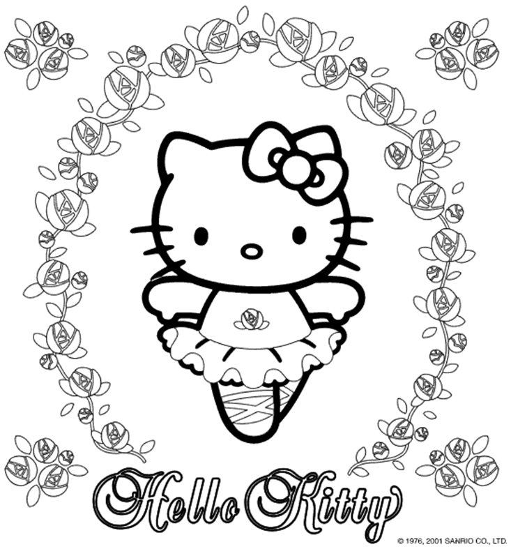 733x787 Free Ballerina Coloring Pages Hello Kitty 3