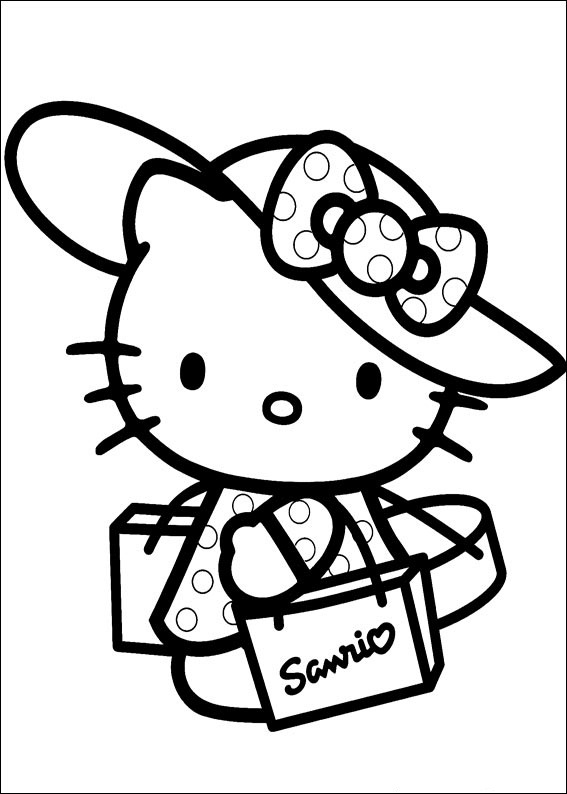 567x794 Coloring Pages Of Hello Kitty Wearing Hat Free Coloring Pages