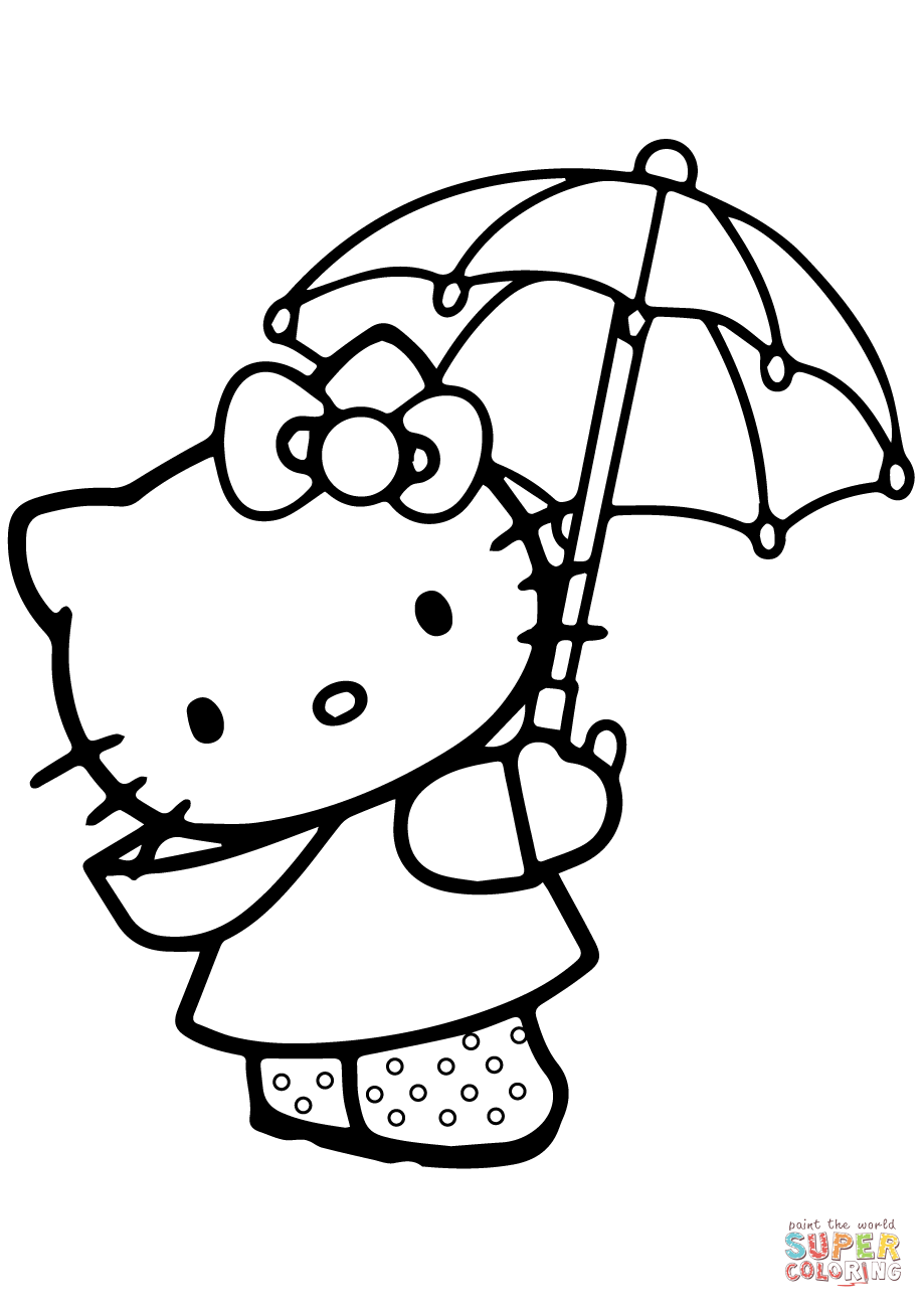 919x1300 Lifetime Umbrella Coloring Page Lovely Hello Kitty Under The Free