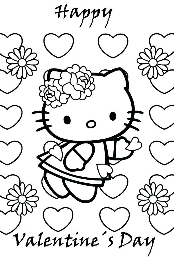 600x899 Beach Color Pages Hello Kitty Valentines Day Coloring Pages