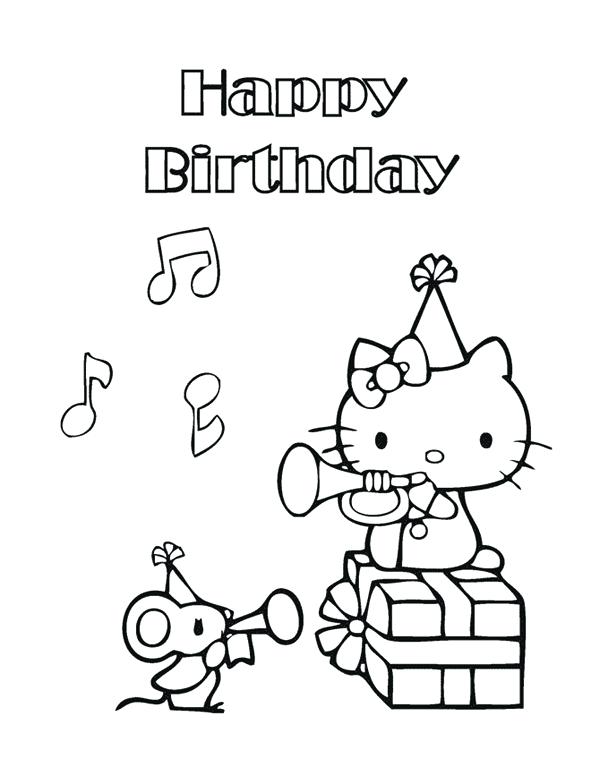 600x776 Hello Kitty Birthday Coloring Pages Ing Ing Ing Free Hello Kitty