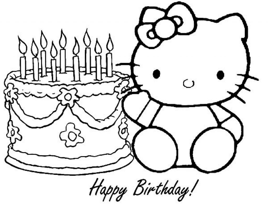 1024x792 Hello Kitty Birthday Coloring Pages