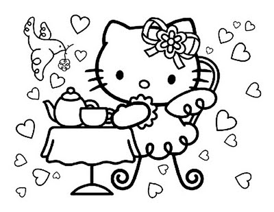 400x309 Coloring Pages Hello Kitty