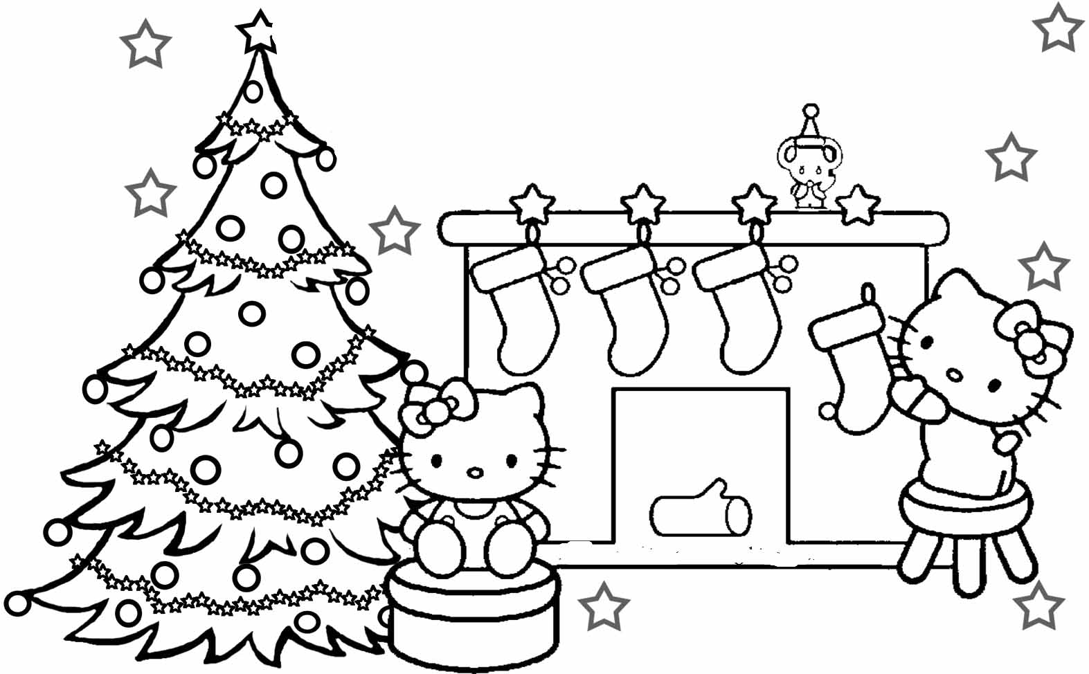 1573x974 Hello Kitty Coloring Pages Christmas